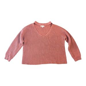 Miracle Cropped Cut Out Women’s V Neck Sweater Size S/M